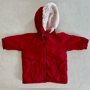 Janie and Jack Red Hooded Winer Jacket Sz 6-12 Months